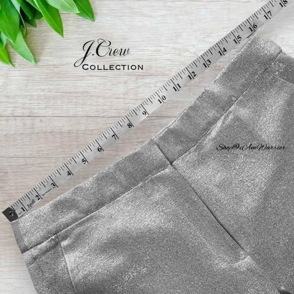 J.Crew Collection NWT metallic silver straight leg pants *shop@iamwarrior - Picture 11 of 16
